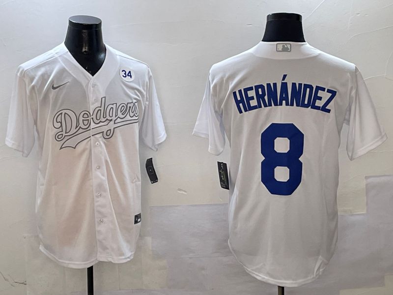 Men Los Angeles Dodgers #8 Hernandez White Fashion Edition Game 2025 Nike MLB Jersey style 6->los angeles dodgers->MLB Jersey